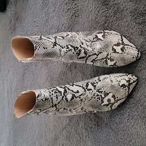 Snakeskin ankle booties